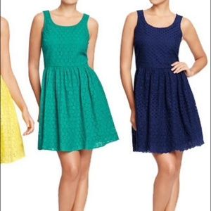 Old Navy navy blue eyelet dress
